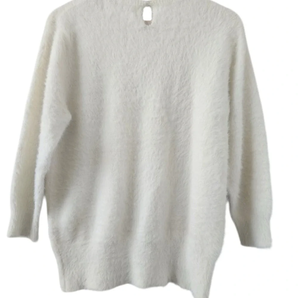 Anthropologie NWT Rosie Niera Aubade Pullover Fuzzy IVORY Sweater.Size Small - Picture 10 of 16